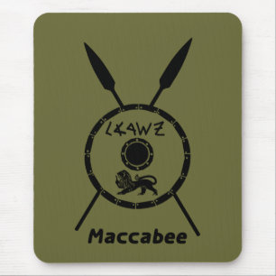 Ondermaats Maccabee-schild en luidsprekers Muismat