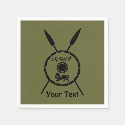 Ondermaats Maccabee-schild en luidsprekers Servet (Voorkant)