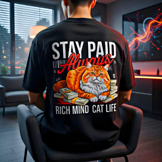 Ondernemer Cat Boss - Blijf Betaald Altijd Rijk De Tri-Blend Shirt