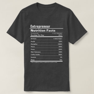 Ondernemer Funny Hustle Voedingsfeiten T-shirt