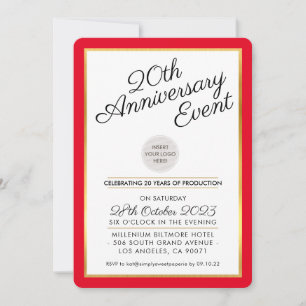 ONDERNEMING JUBILEUM PARTIJ modern zakelijk rood g Kaart