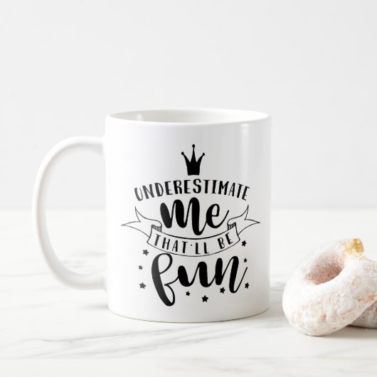 Onderschat me, dat wordt leuk koffiemok (Met donut)