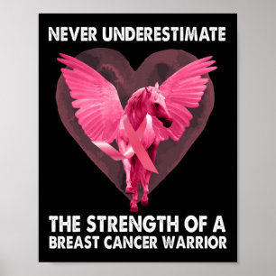 Onderschat nooit de kracht van een borstkanker poster