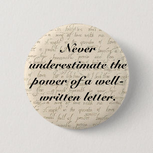 Onderschat nooit de kracht van een brief ronde button 5,7 cm