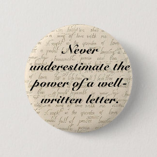 Onderschat nooit de kracht van een brief ronde button 5,7 cm