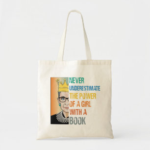 Onderschat nooit de kracht van een meisje met boek tote bag