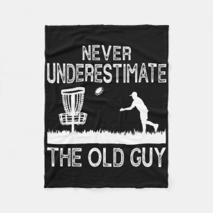 Onderschat nooit de oude man Funny Disc Golf Fr Fleece Deken