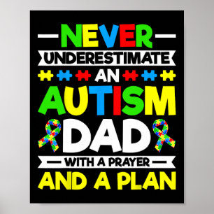 Onderschat nooit een autisme vader - autisme Aware Poster