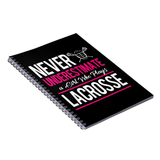 Onderschat nooit een gril die Lacrosse Lacr speelt Notitieboek (Rechterzijde)