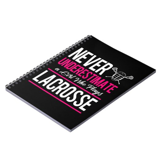 Onderschat nooit een gril die Lacrosse Lacr speelt Notitieboek (Linkerzijde)