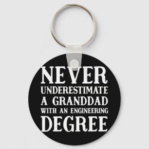 Onderschat nooit een ingenieur, opa, onze tuin sleutelhanger