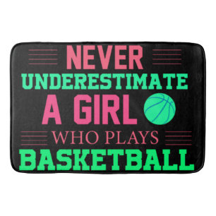 Onderschat nooit een meisje dat basketbal speelt   badmat