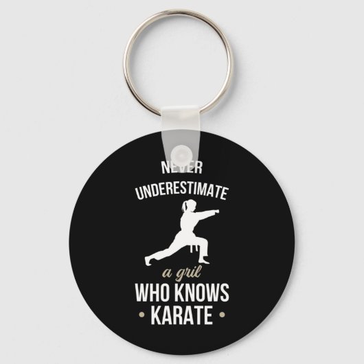 Onderschat nooit een meisje dat Karate Martia kent Sleutelhanger (Voorkant)