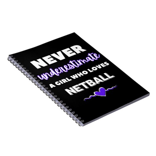 Onderschat nooit een meisje dat van netball houdt notitieboek (Rechterzijde)