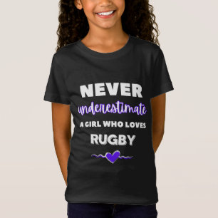 Onderschat nooit een meisje dat van rugby houdt t-shirt
