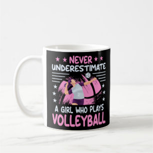 Onderschat nooit een meisje dat volleybal vB speel Koffiemok