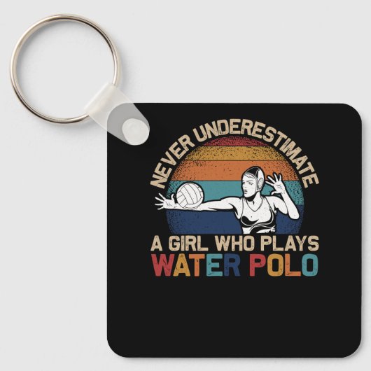 Onderschat nooit een meisje dat waterpolo atletiek sleutelhanger (Voorkant)
