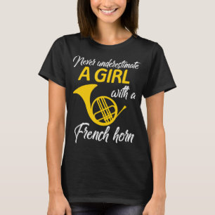 Onderschat nooit een meisje Franse muzikant van ee T-shirt