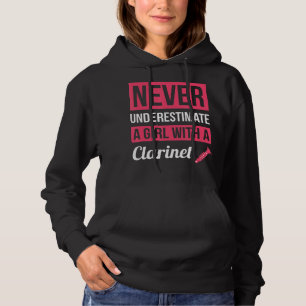 Onderschat nooit een meisje met een Frans horn gif Hoodie