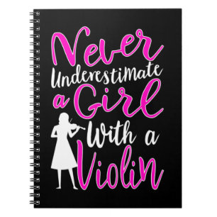 Onderschat nooit een meisje met een Violin Cool Co Notitieboek