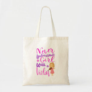 Onderschat nooit een meisje met een Violin Cool Co Tote Bag