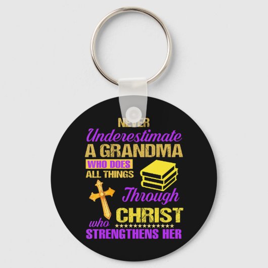 Onderschat nooit een opa met een RV nooit Sleutelhanger (Voorkant)