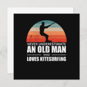 Onderschat nooit een oud Man dat van Kitesurfing h Kaart (Voorkant / Achterkant)
