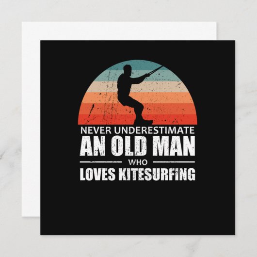 Onderschat nooit een oud Man dat van Kitesurfing h Kaart (Voorkant / Achterkant)