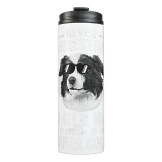 Onderschat nooit een oud Man met BCollie Dog T Thermosbeker
