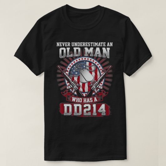 Onderschat nooit een oud Man met een DD214 - V T-shirt (Design voorkant)