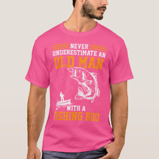 Onderschat nooit een oud Man met een Geviste staaf T-shirt