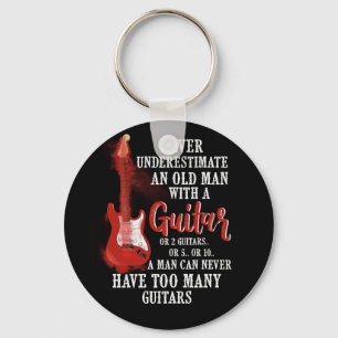 Onderschat nooit een oud Man met een gitaar Sleutelhanger