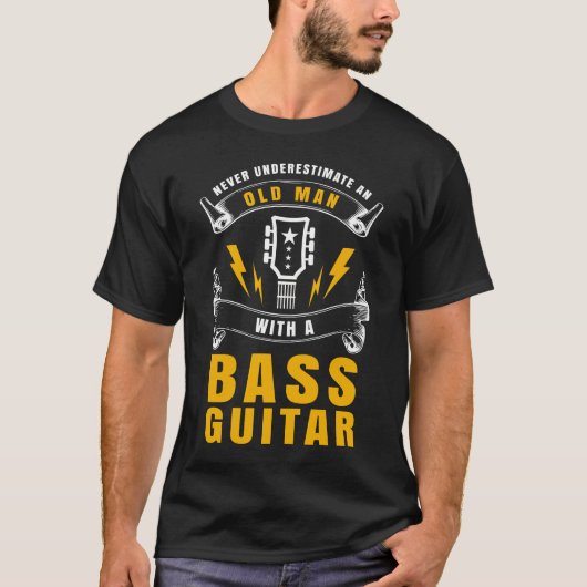Onderschat nooit een oud Man met een gitaar T-shirt (Voorkant)