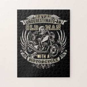 Onderschat nooit een oud Man met een motorfiets Legpuzzel