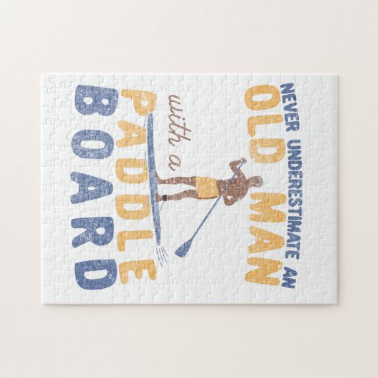 Onderschat nooit een oud Man met een pedelbord Legpuzzel (Horizontaal)