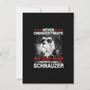 Onderschat nooit een oud Man met een Schnauzer Bedankkaart