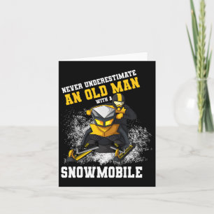 Onderschat nooit een oud Man met een sneeuwscooter Kaart