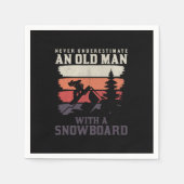 Onderschat nooit een oud man met een snowboard servet (Voorkant)