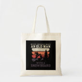 Onderschat nooit een oud man met een snowboard tote bag (Voorkant)