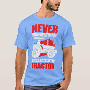 Onderschat nooit een oud Man met een trekker T-shirt