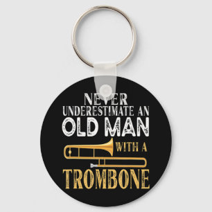 Onderschat nooit een oud Man met een trombone-GIF Sleutelhanger