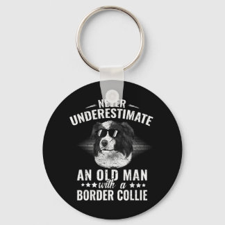 Onderschat nooit een oud Man met grenscollie Sleutelhanger