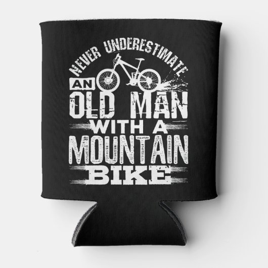 Onderschat nooit een oud Man met Mountain Bike Blikjeskoeler (Voorkant)