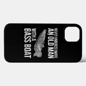 Onderschat nooit een oud Man met zeebaars vis Case-Mate iPhone Case (Achterkant (horizontaal))