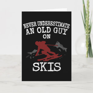Onderschat nooit een oude kerel op skis Funny Skië Kaart