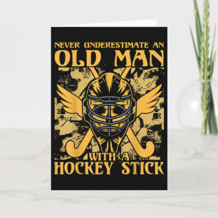 Onderschat nooit een oude man met een hockeystick kaart