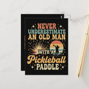 Onderschat Nooit Een Oude Man Met Een Pickleball Briefkaart