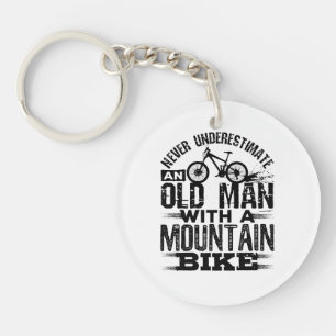 Onderschat nooit een oude man met mountainbike sleutelhanger
