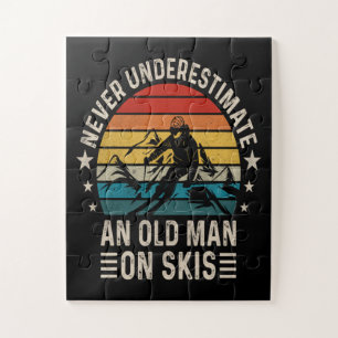 Onderschat Nooit Een Oude Man Op Ski's Retro Zonso Legpuzzel