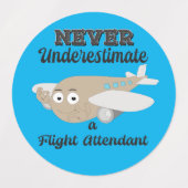 Onderschat nooit een vliegend Begeleidende labels (Design 1)